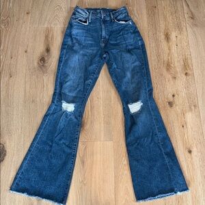 MOTHER Weekender Fray Jeans in Deep Blue